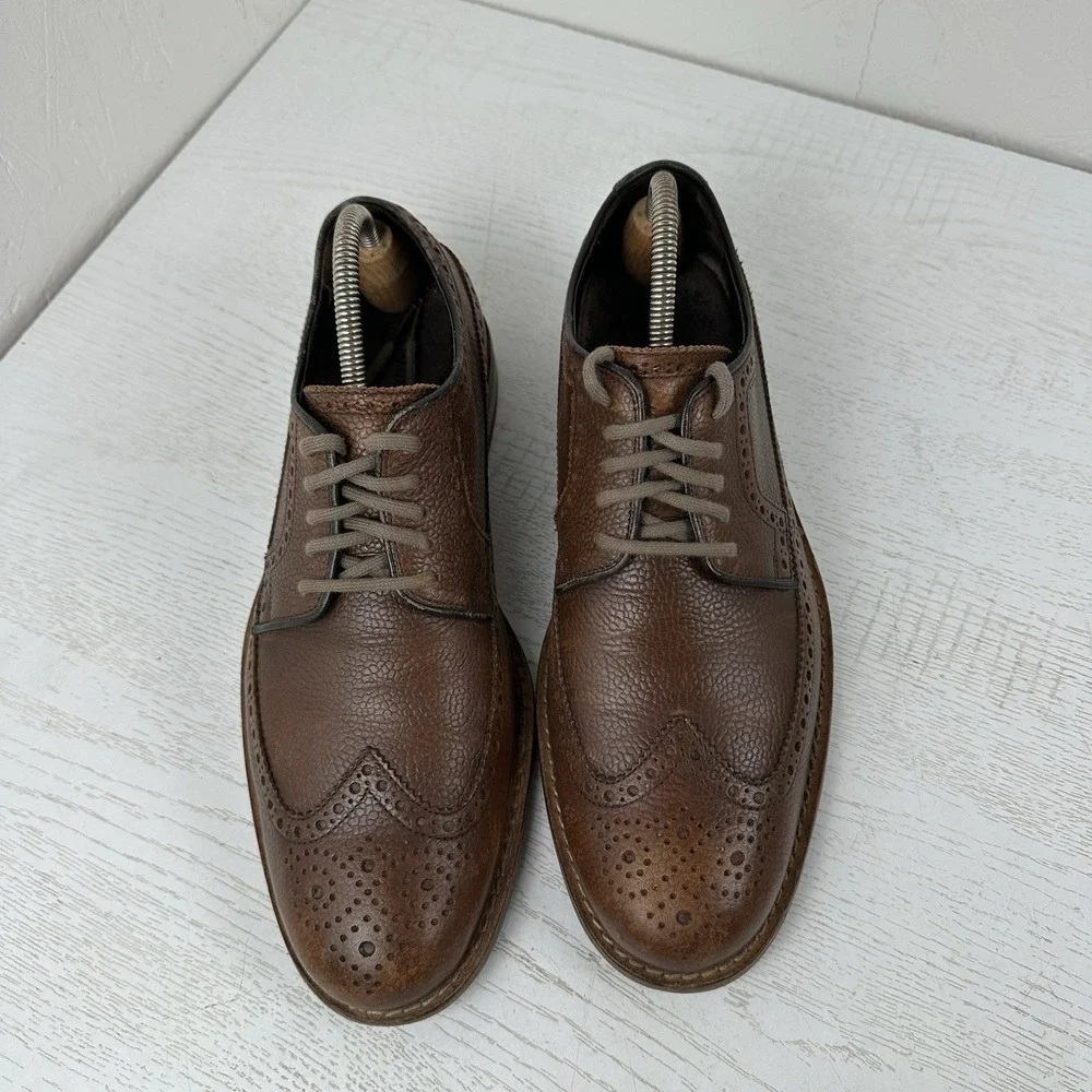 Cole‎ Haan Cambridge Leather Wingtip Brogue Dress Shoes Men's 10 Brown C11064